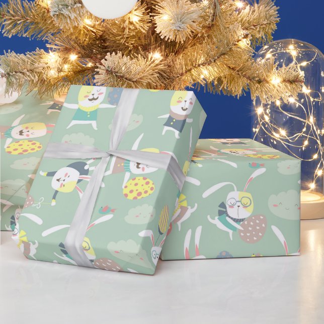 Papier Cadeau Caricature Lapin Lapin de Pâques OEufs | Fêtes (Vacances)