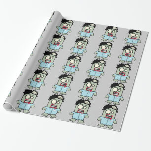 Papier Cadeau Caricature personnalisée FUNNY ZOMBIE