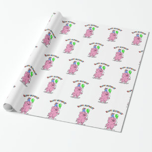 Papier Cadeau Caricature pour cochon d'anniversaire  choisir la 
