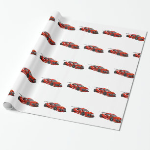 Papier Cadeau Caricature pour voiture rapide  Course extrême Ch