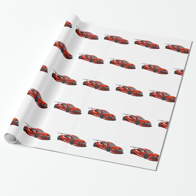 Papier Cadeau Caricature pour voiture rapide| Course extrême|Cho (Déroulé)