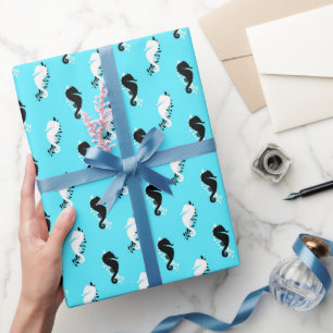 Papier Cadeau Caricature Seahorse papier d'emballage amusant