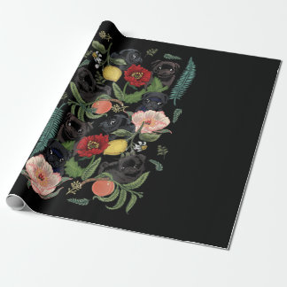 Papier Cadeau carlin botanique et noir t- par huebucket