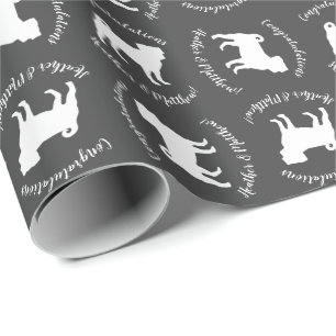 Papier Cadeau Carlin Chien Baby shower Gris Chiot Chien Neutre G