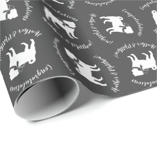 Papier Cadeau Carlin Chien Baby shower Thème Chien Chiot Neutre 