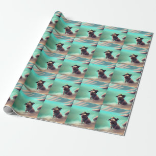 Papier Cadeau Carlin profitant de la peinture sur plage