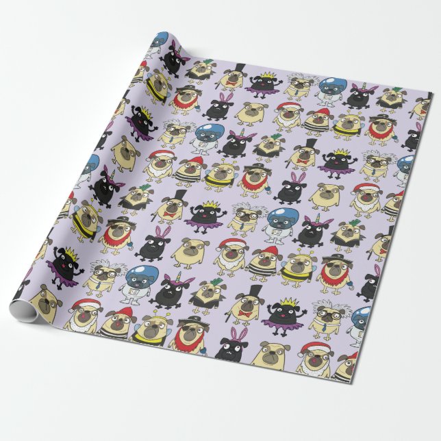 Papier Cadeau Carlins En Costumes Papier Enveloppant (Déroulé)