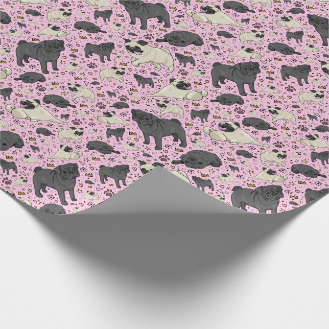 Papier Cadeau Carlins en rose (Coin)