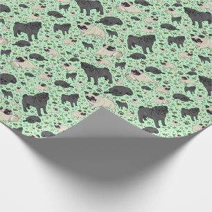 Papier Cadeau Carlins en vert
