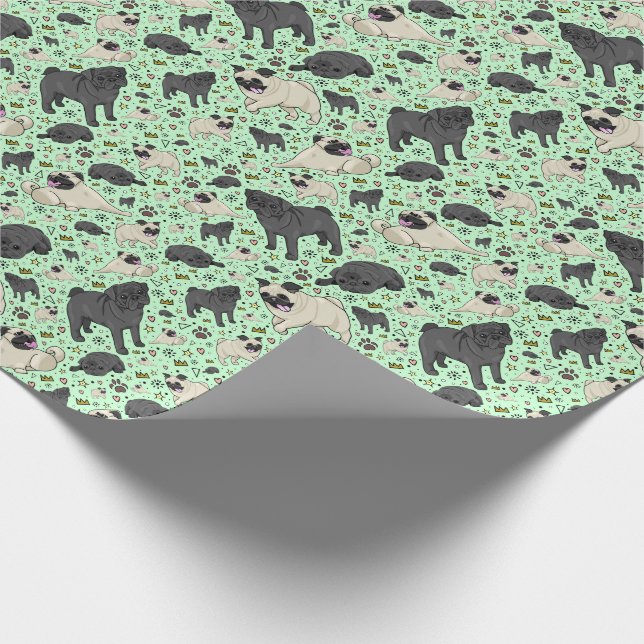 Papier Cadeau Carlins en vert (Coin)