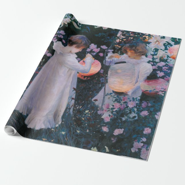 Papier Cadeau Carnation Lily Lily Rose John Singer Sargent Art (Déroulé)