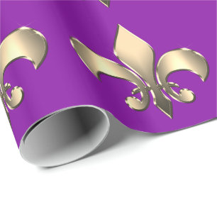 Papier Cadeau Carnaval de Mardi Gras Fleur de Lis