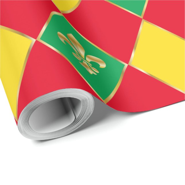 Papier Cadeau Carnaval de Mardi Gras Rhombus géométrique Fleur d (Coin rond)