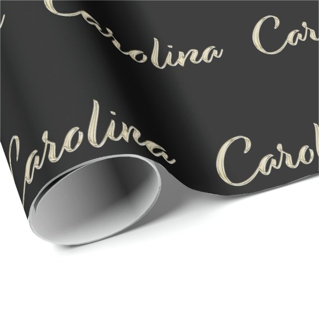 Papier Cadeau Carolina white gold Handwriting (Coin rond)