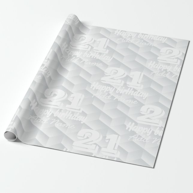 Papier Cadeau Carré blanc en relief (Déroulé)