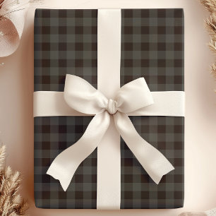 Papier Cadeau Carré Buffalo Gris Et Noir