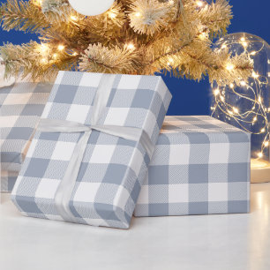 Papier Cadeau Carreaux de buffle gris et blanc