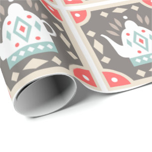 Papier Cadeau Carreaux de théière Scandia
