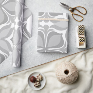 Papier Cadeau Carreaux géométriques neutres