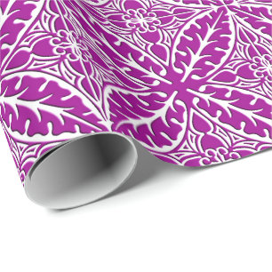 Papier Cadeau Carreaux marocains - améthyste violet et blanc