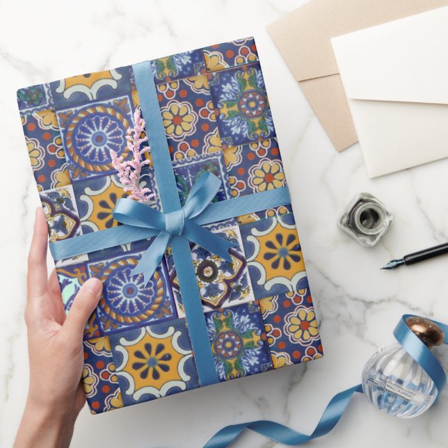 Papier Cadeau Carreaux Talavera mexicains (Cadeaux)