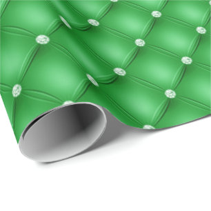 Papier Cadeau Carreaux verts Papier d'enveloppement de Noël