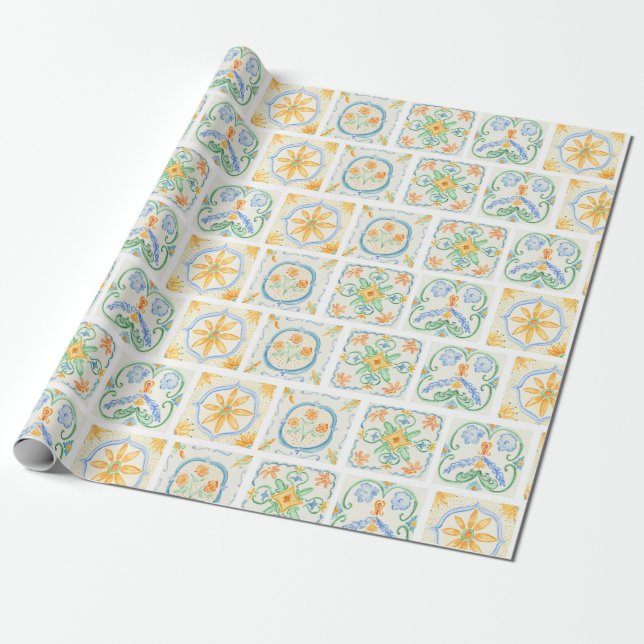 Papier Cadeau Carrelage Amalfi Côtier (Déroulé)