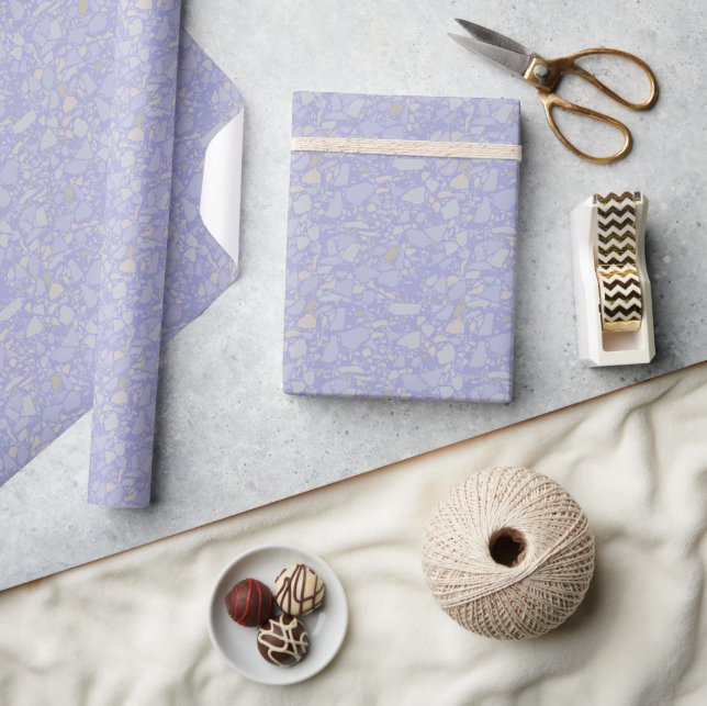 Papier Cadeau Carrelage d'effet Terrazzo clair élégant moderne (Artisanat)