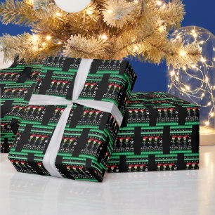 Papier Cadeau carrelage festif Noël aliens de pull moche
