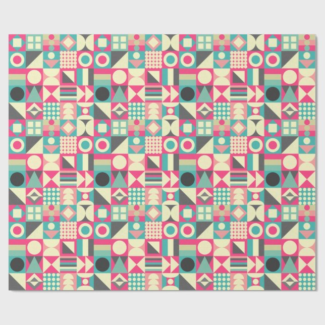 Papier Cadeau Carrés Abstraits 110419 (Plat)