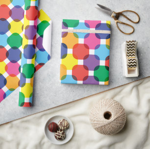 Papier Cadeau Carrés Colorés