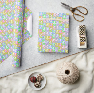 Papier Cadeau Carrés de pacificateur couleur pastel doux pour Ba