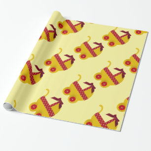Papier Cadeau Carrosserie jaune et rouge