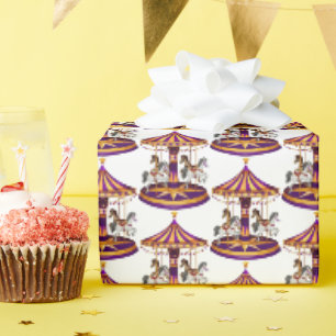 Papier Cadeau carrousel carrelé mignon motif