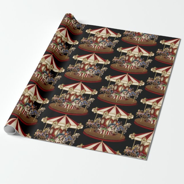 Papier Cadeau Carrousel vintage (Déroulé)