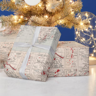 Papier Cadeau Carte de l'exploitation minière de l'or dans l'an