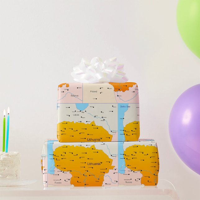 Papier Cadeau Carte De Lituanie (Créateur téléchargé)