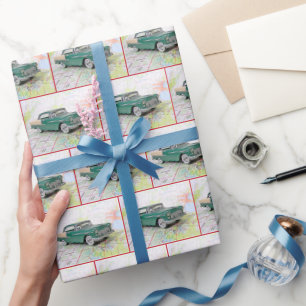 Papier Cadeau Carte De Route De 1955