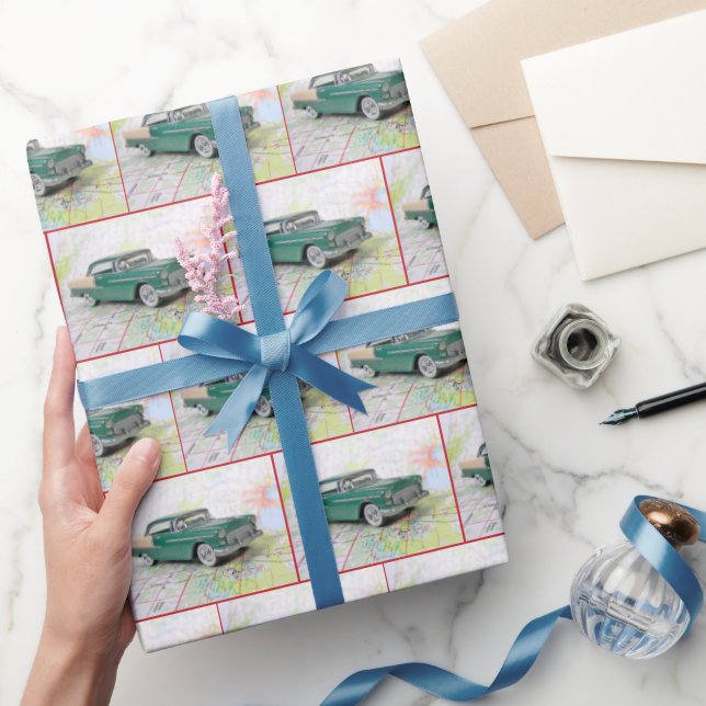 Papier Cadeau Carte De Route De 1955 (Cadeaux)