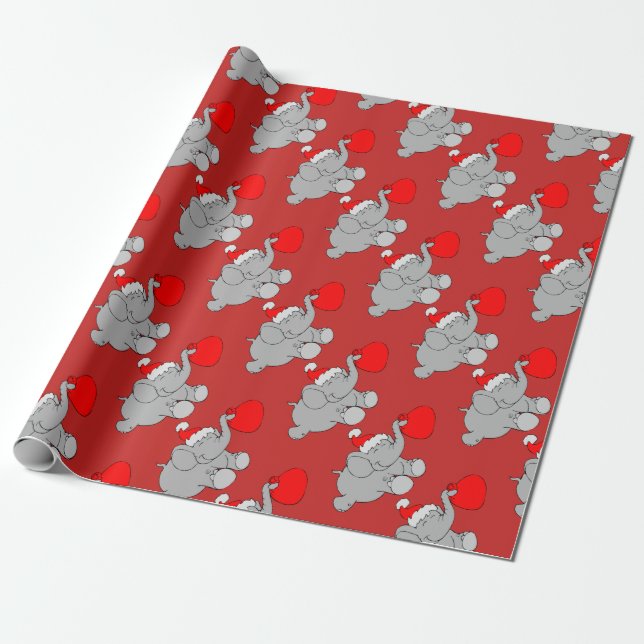 Papier Cadeau carte de voeux éléphant (Déroulé)