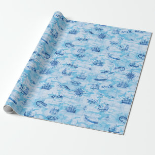 Papier Cadeau Carte des antiquités nautiques Monstres de mer Anc