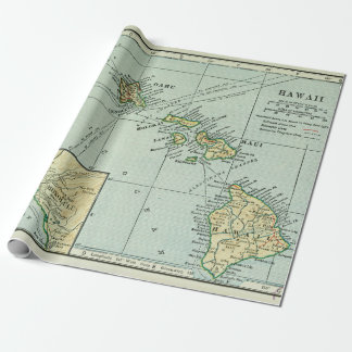 Papier Cadeau Carte des îles de l'Ancien Hawaï (1921) Hawaï Vint