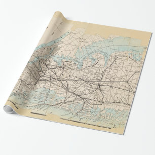Papier Cadeau Carte des rois, Queens, Long Island
