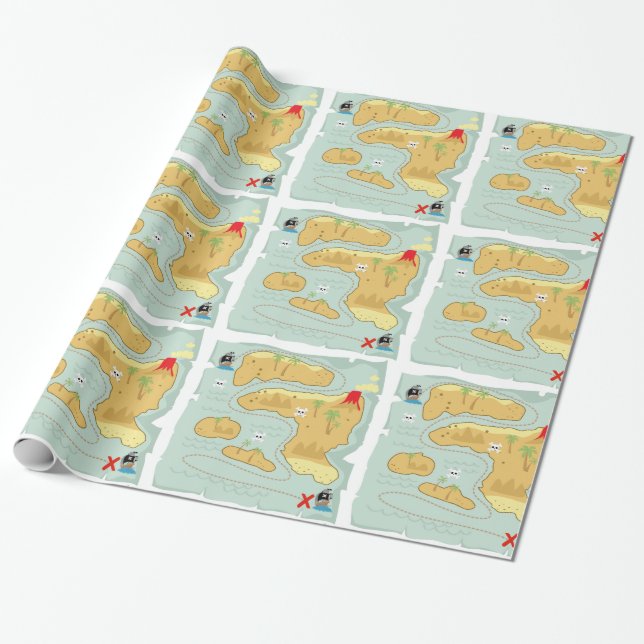 Papier Cadeau Carte des trésors (Déroulé)