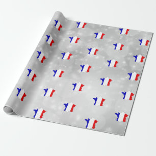 Papier Cadeau Carte du drapeau français