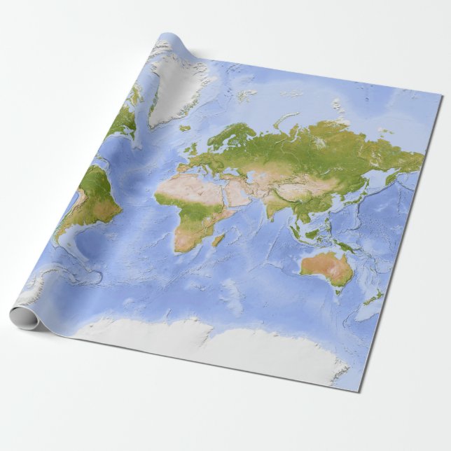 Papier Cadeau Carte du marché mondial (Déroulé)