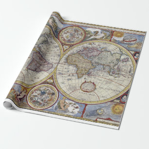 Papier Cadeau Carte du monde antique n°3