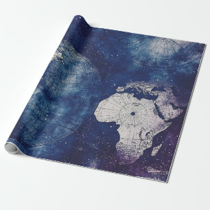 Papier Cadeau Carte du monde céleste vintage (2)