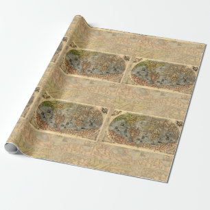 Papier Cadeau Carte du monde Forlani Antiquev 1565 Renaissance