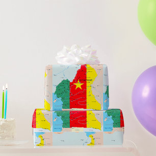 Papier Cadeau Carte Du Papier D'Enveloppement Du Cameroun